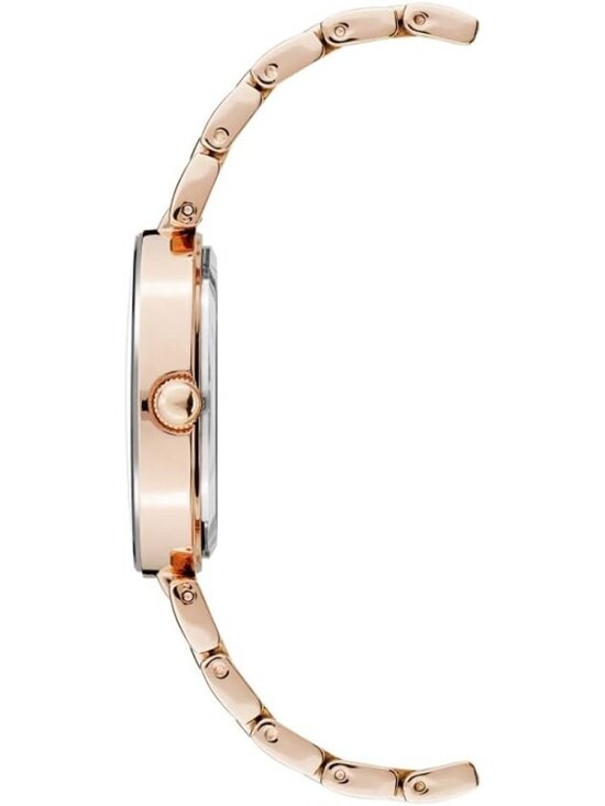 Anne Klein Women\'s Rose Gold Burgundy Analog Genuine Diamond Dial Bracelet Watch main image 5